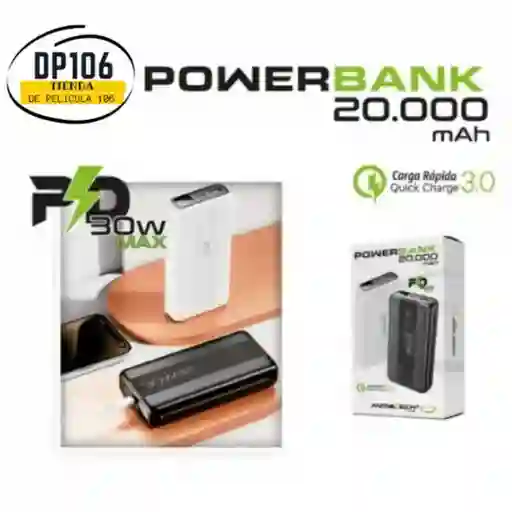 Power Bank 20.000 Mah – Bateria Portatil Carga Rápida 30w
