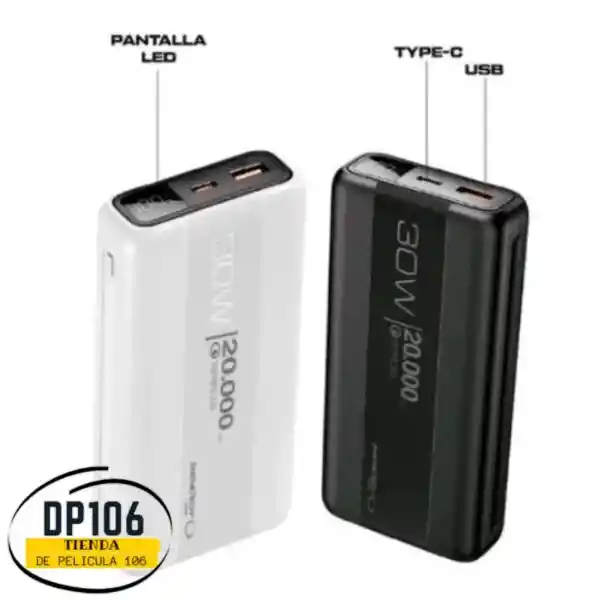 Power Bank 20.000 Mah – Bateria Portatil Carga Rápida 30w