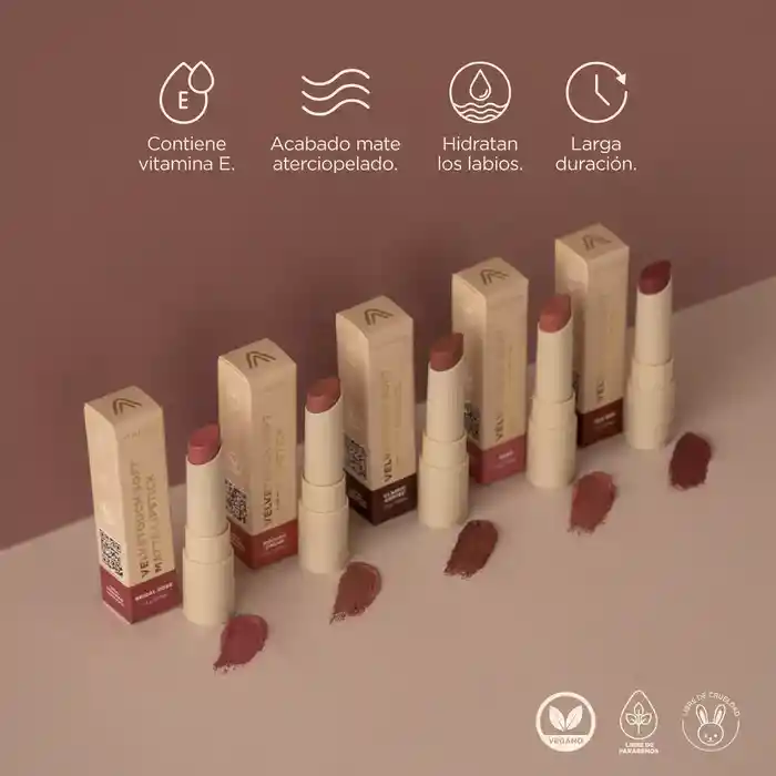 Labial Velvet En Barra Atenea Tono Classic Coffee