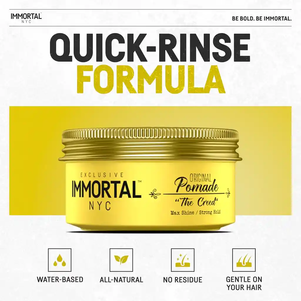 Cera Efecto Fijación Fuerte Todo Tipo De Cabello Immortal Nyc Original Pomade "the Creed" 150g