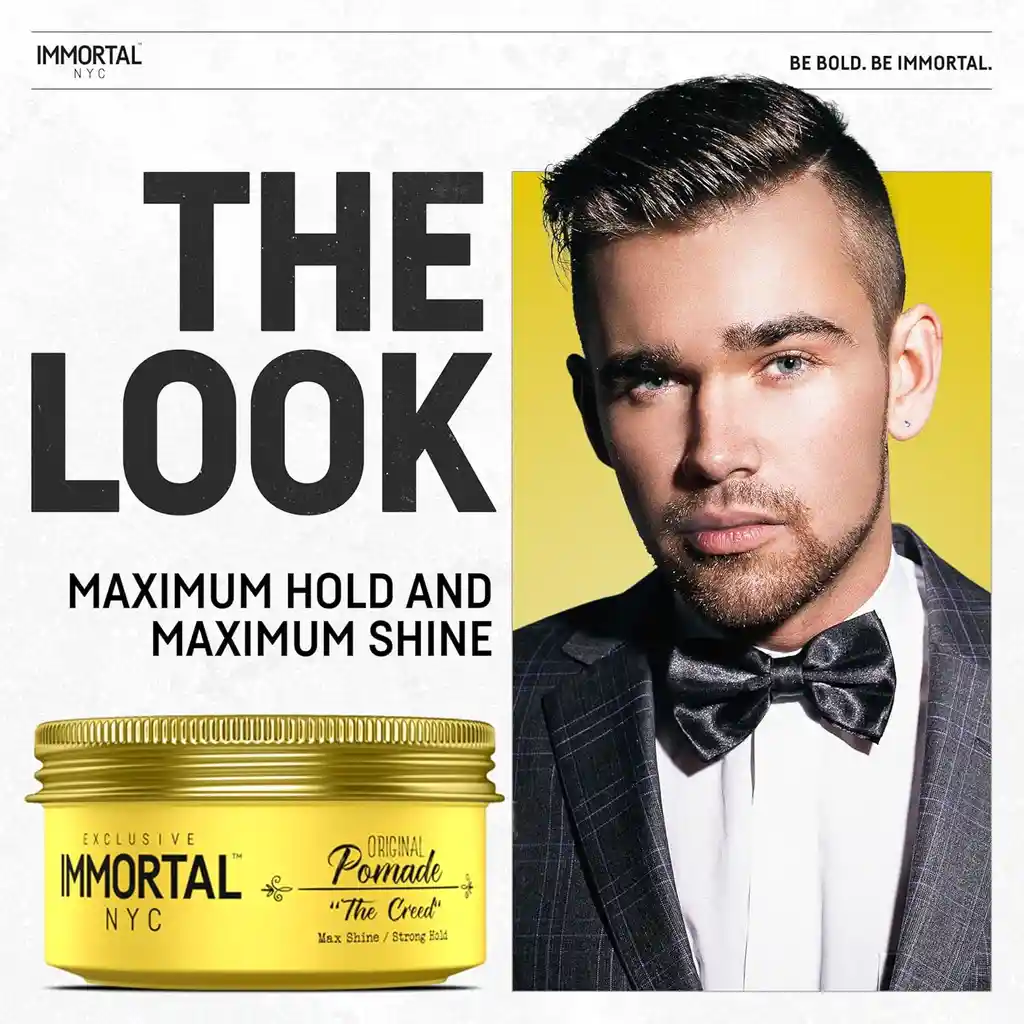 Cera Efecto Fijación Fuerte Todo Tipo De Cabello Immortal Nyc Original Pomade "the Creed" 150g