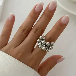 Anillo Esferas Plateado