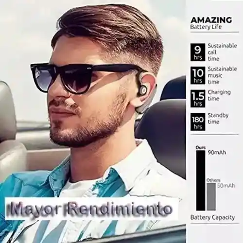 Tranyoo M12 Wireless Headset Bluetooth 5.0 Negro M12