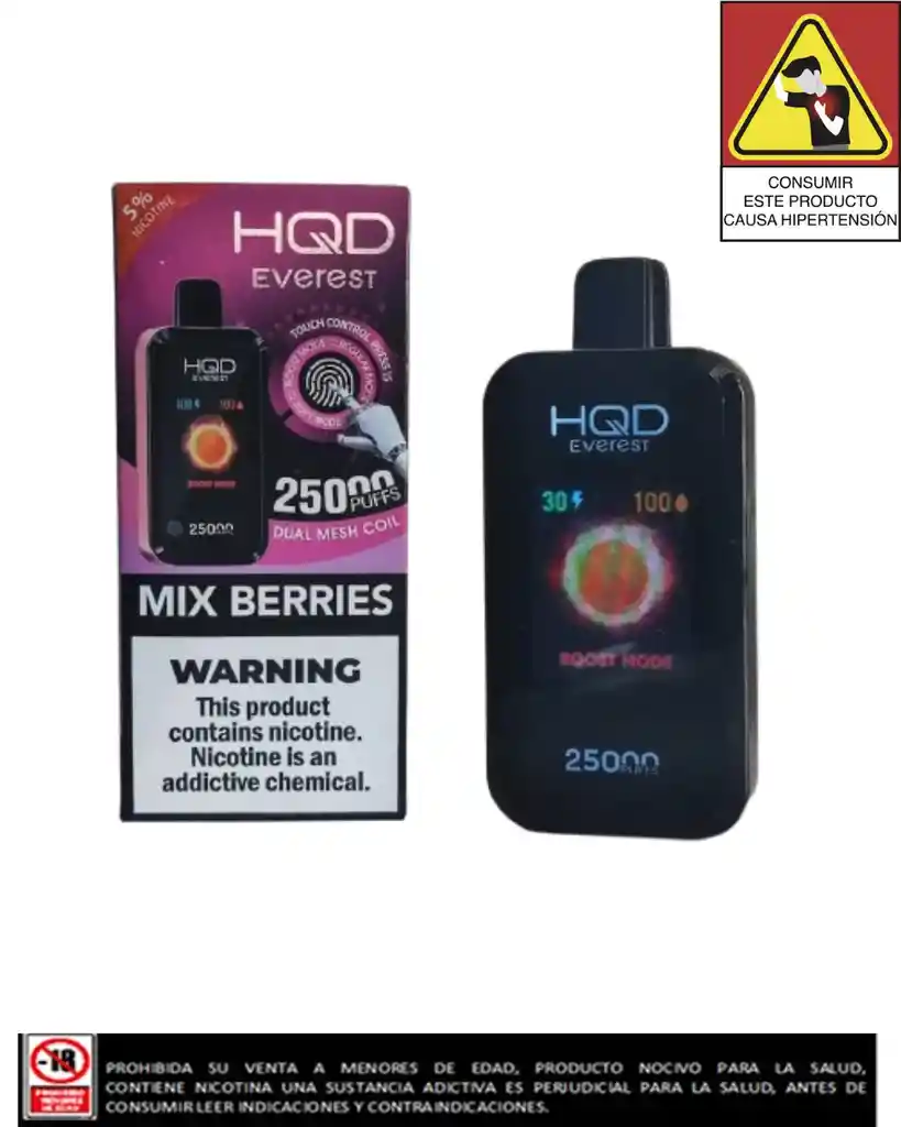 Vapeador Hqd Everest 25.000 Puffs Mix Berries