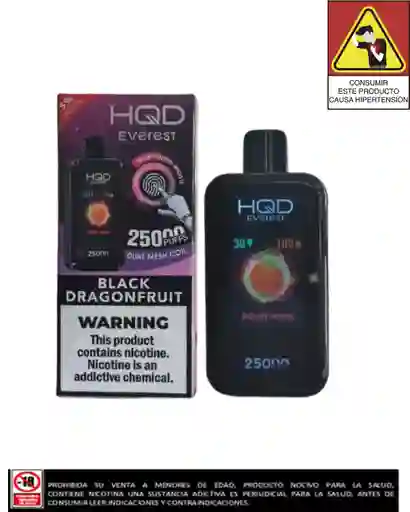 Vapeador Hqd Everest 25.000 Puffs Black Drangonfruit