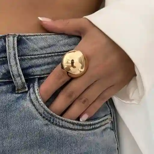 Anillo Botón Dorado