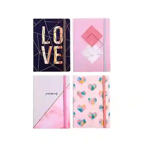 Libreta Pasta Dura 14.5 X 10 Femenina Rayada