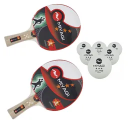Combo Raqueta Miyagi X2 - 3 Estrellas + Pelotas 3 Estrellas Miyagi