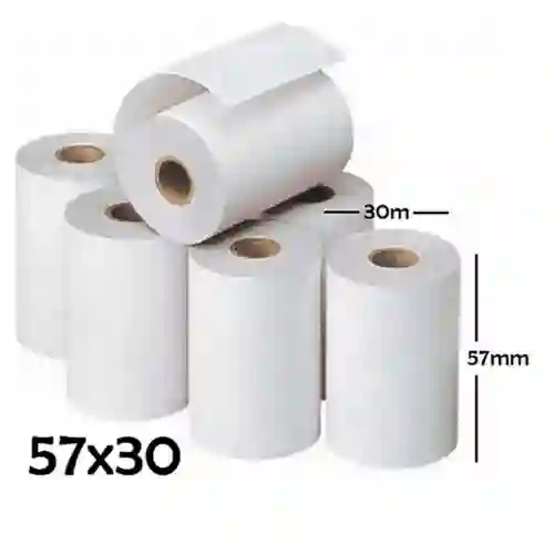 Rollo De Papel Recibo 57x30mm Paquete X 5 Und
