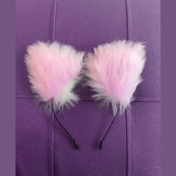 Orejitas De Gato Miu - Rosa Y Blanco