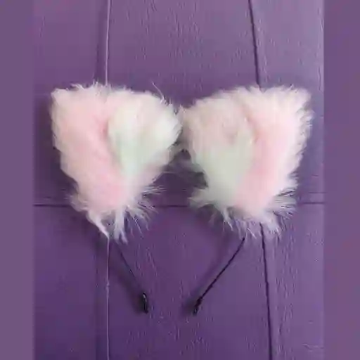 Orejitas De Gato Miu - Rosa Y Blanco