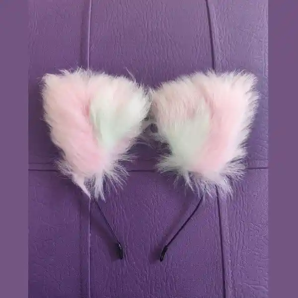 Orejitas De Gato Miu - Rosa Y Blanco