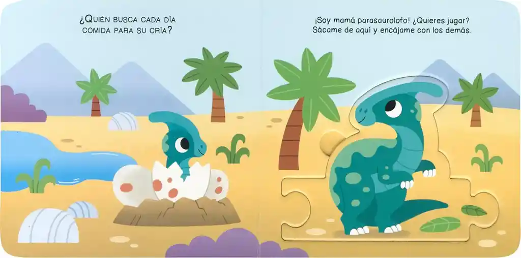 Juego Didáctico Dinosaurios Tipo Puzzle Para Niños