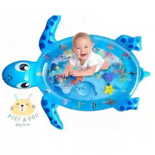Tapete Sensorial De Agua Para Bebes De Tortuga Azul