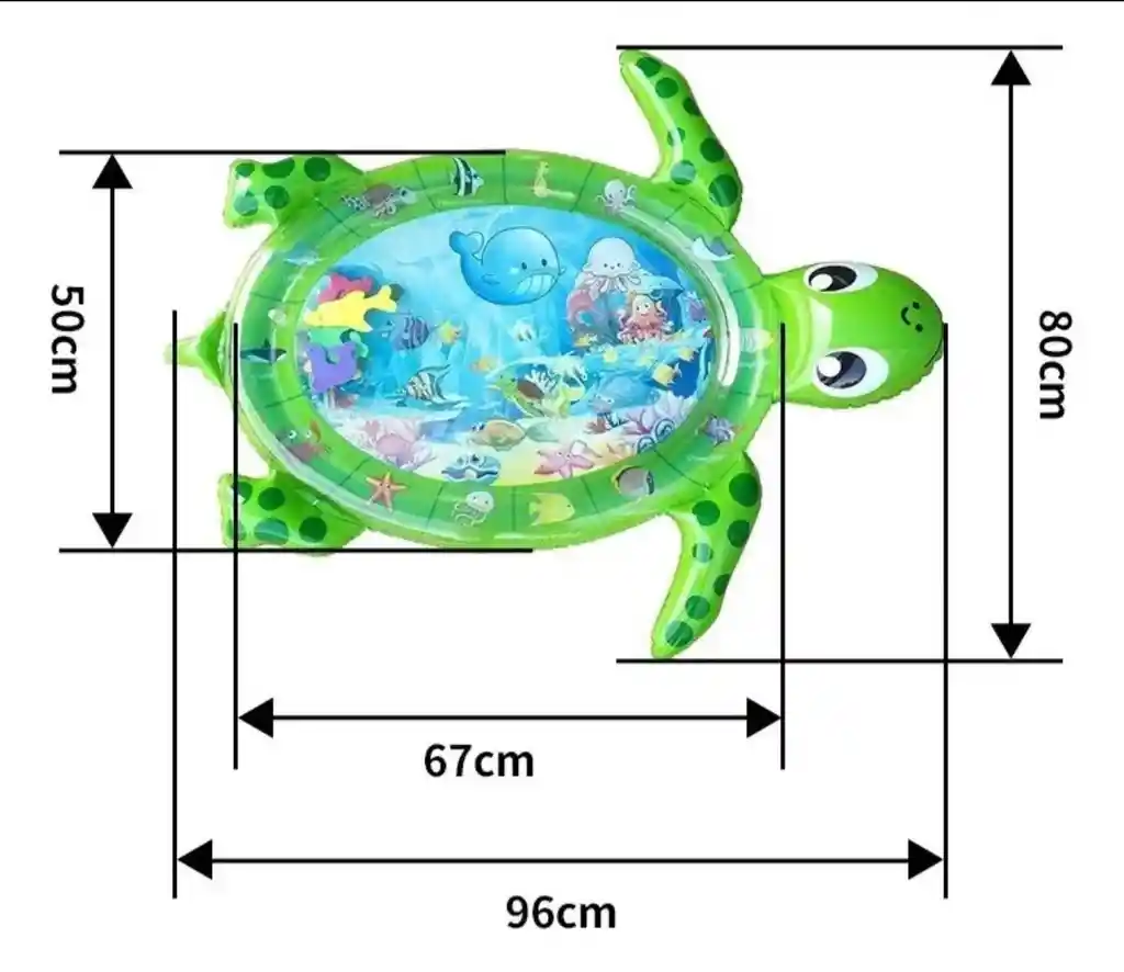 Tapete Sensorial De Agua Para Bebes De Tortuga Azul