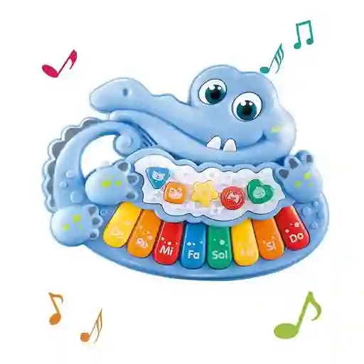 Piano Musical Infantil Cocodrilo Con Sonidos Luces Didáctico