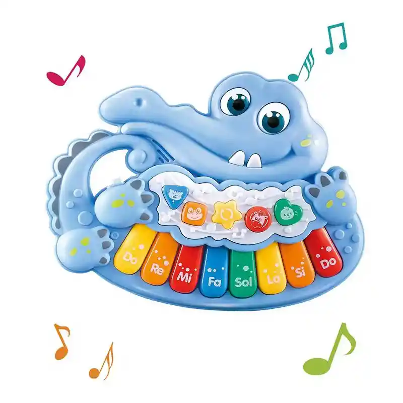 Piano Musical Infantil Cocodrilo Con Sonidos Luces Didáctico
