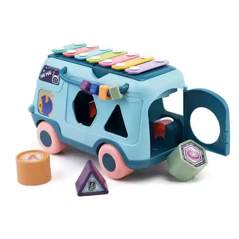 Bus Didáctico Musical Multifuncional Infantil Xilófono Azul