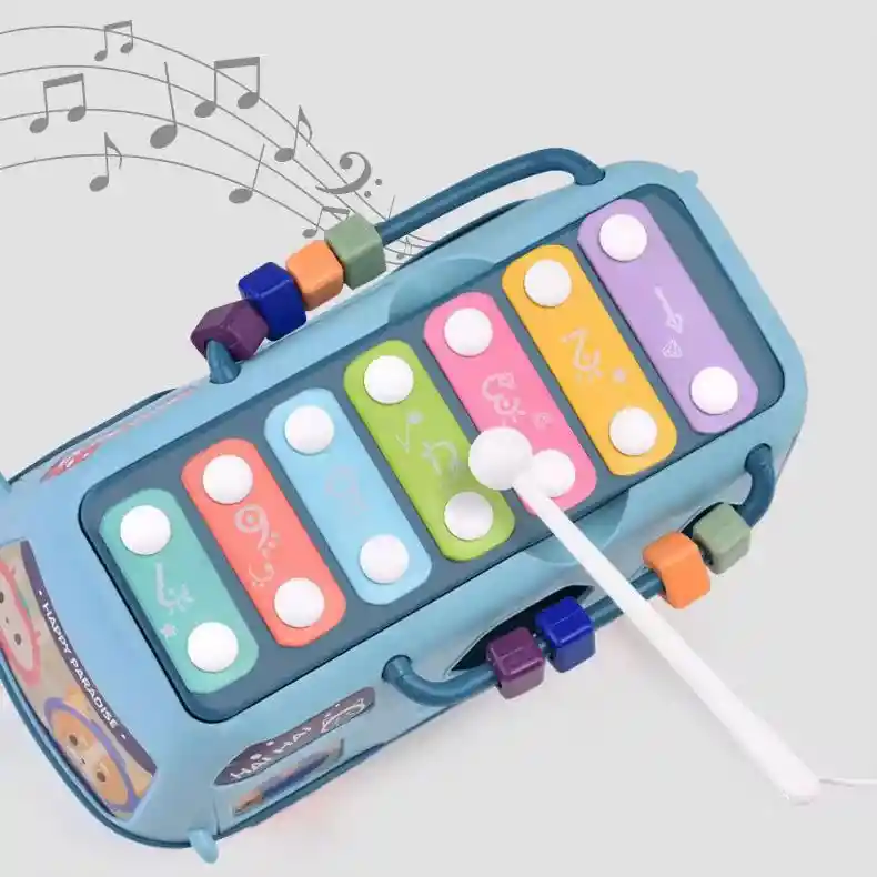 Bus Didáctico Musical Multifuncional Infantil Xilófono Azul