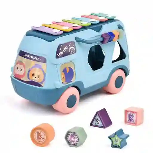 Bus Didáctico Musical Multifuncional Infantil Xilófono Azul