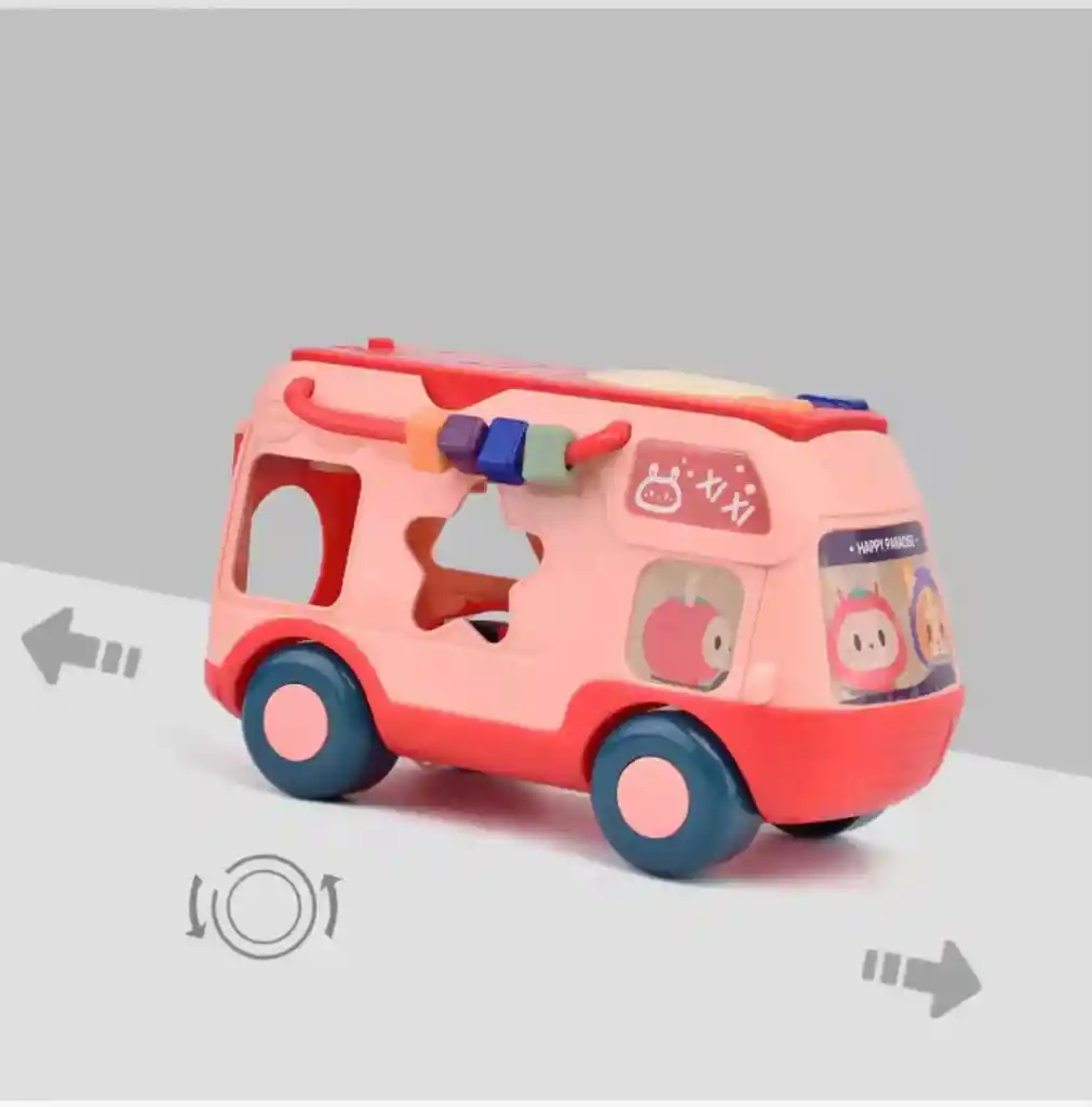 Bus Didáctico Musical Multifuncional Infantil Xilófono Rosa