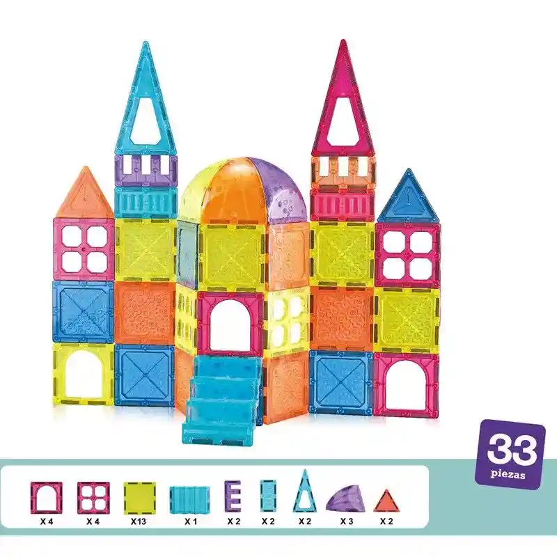 Juego Castillo Construcción 33 piezas Bloques Y Fichas