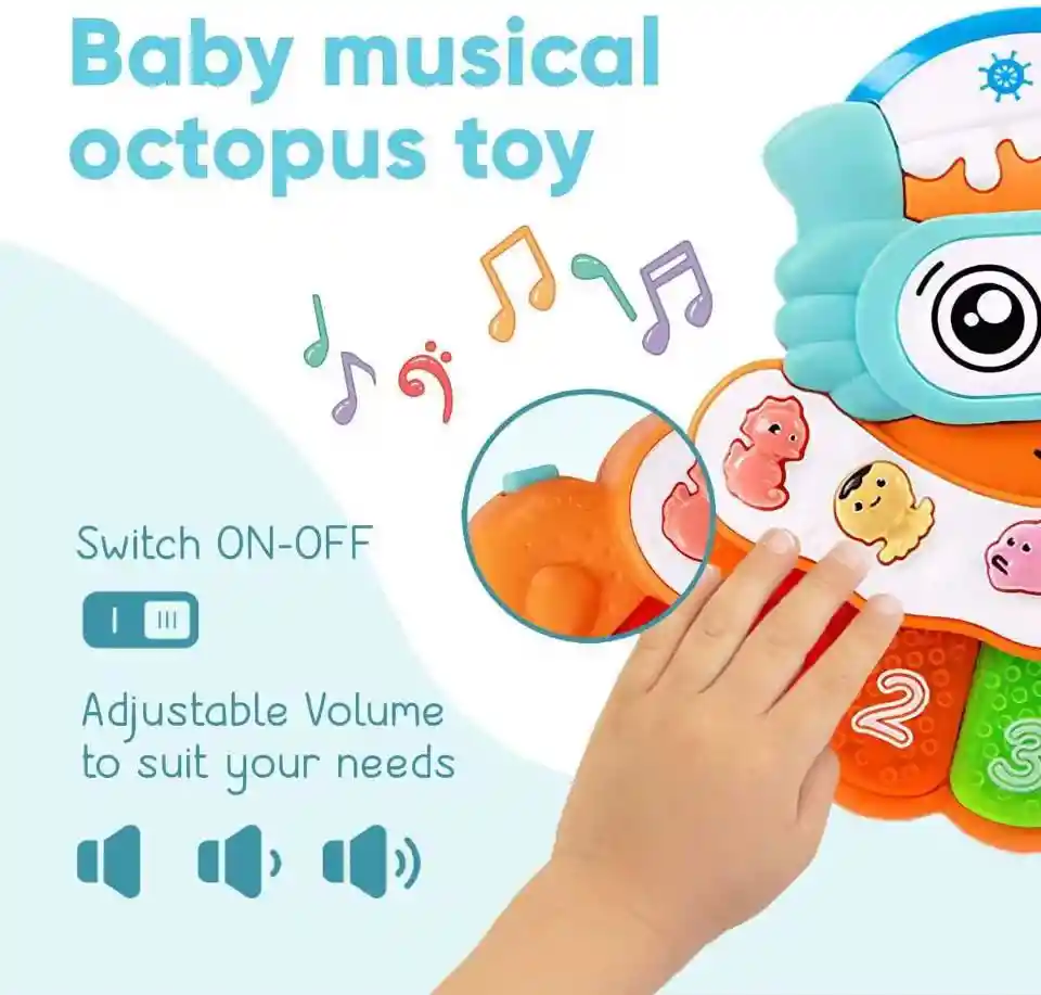 Mini Pianos Musicales Didácticos Para Niños Pulpo Azul
