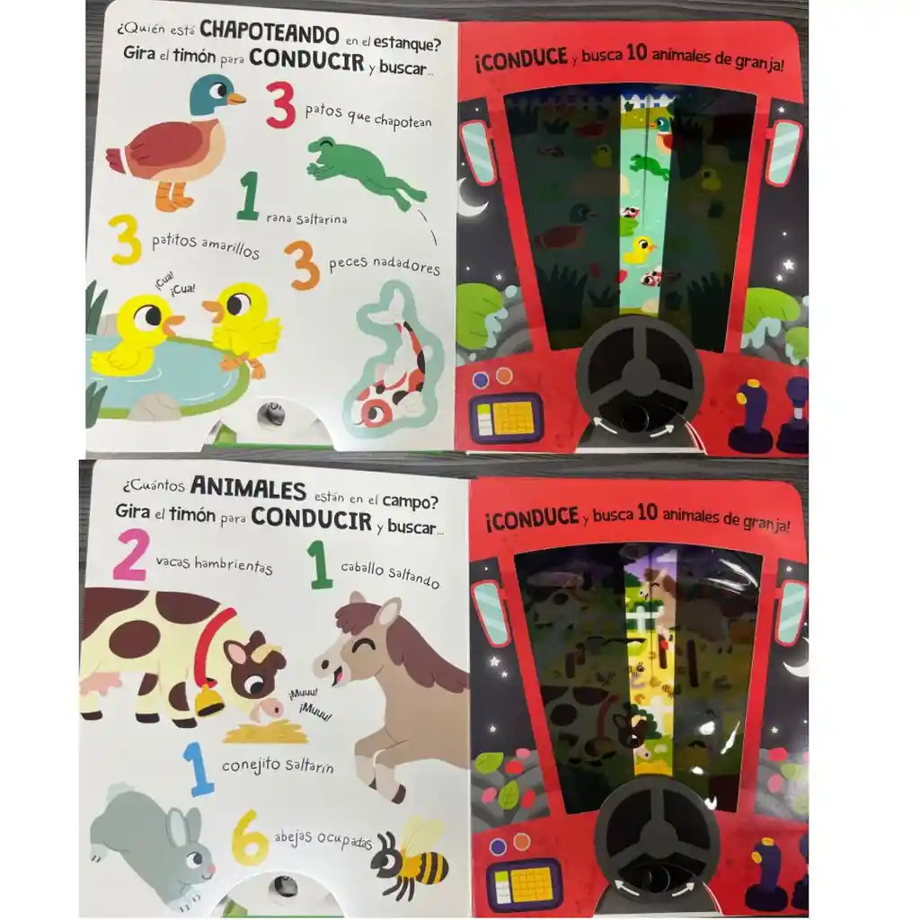 Libro Conduce Y Busca En La Granja Con Faros Mágicos