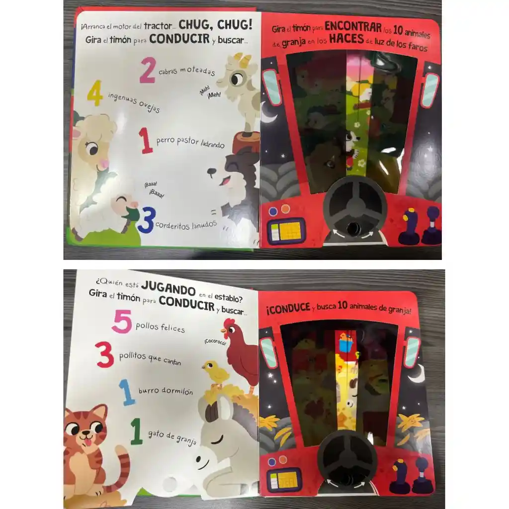 Libro Conduce Y Busca En La Granja Con Faros Mágicos