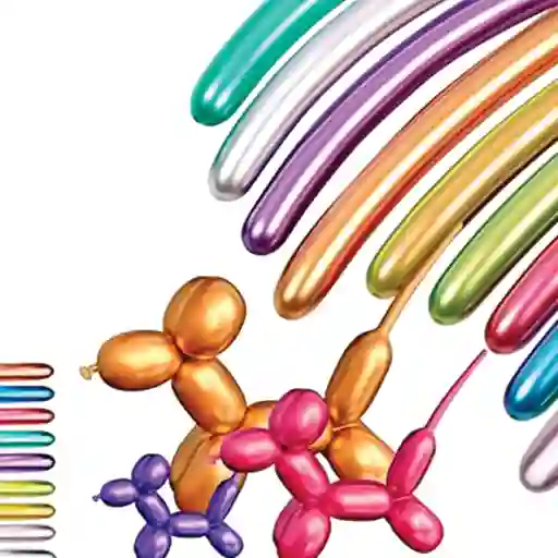 Bombas Tubito Mil Figuras Cromadas Surtido X 10