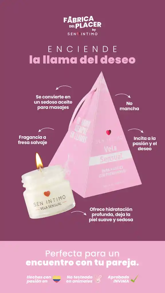 Vela Para Masajes Con Pheromonas