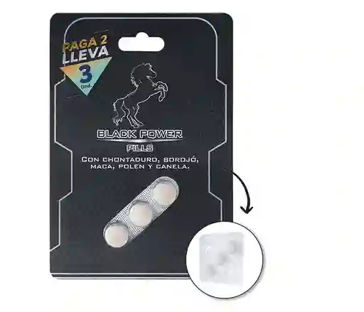 Energizante Black Power Pills X 2 + 1 Gratis