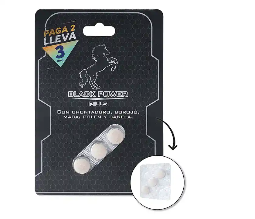 Energizante Black Power Pills X 2 + 1 Gratis