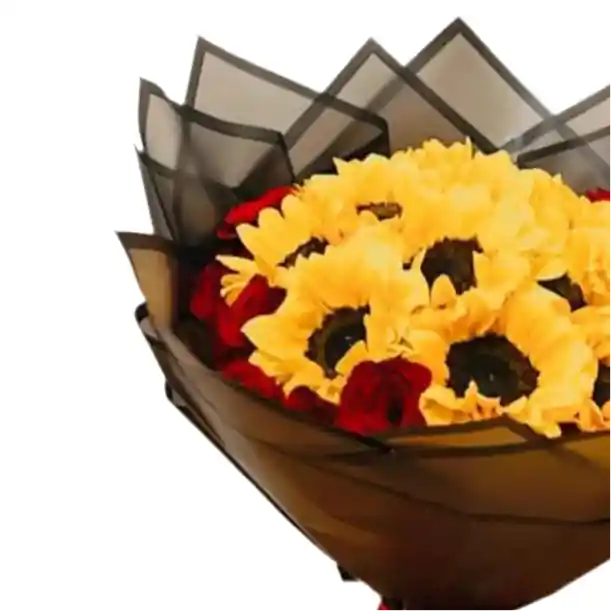 Amor Soleado – Ramo De Girasoles Y Rosas