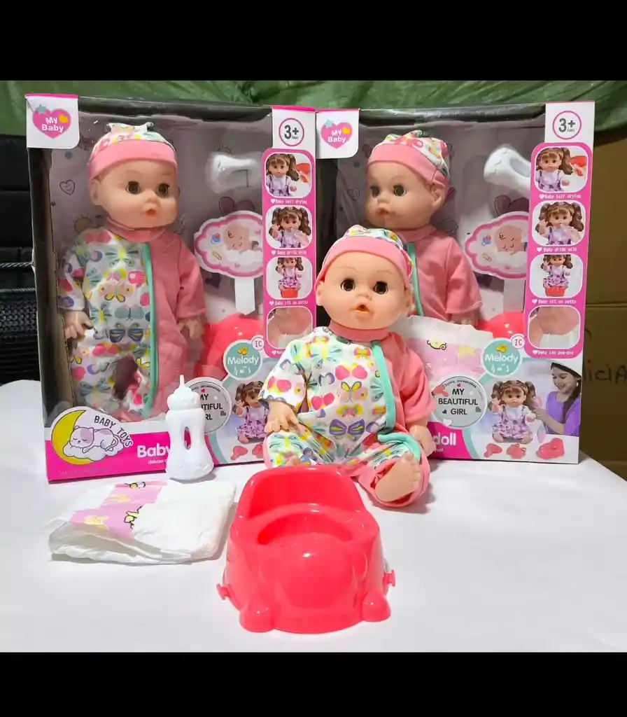 Bebé Toma Tetero & Hace Chichi 12 Sonidos & Accesorios 💖