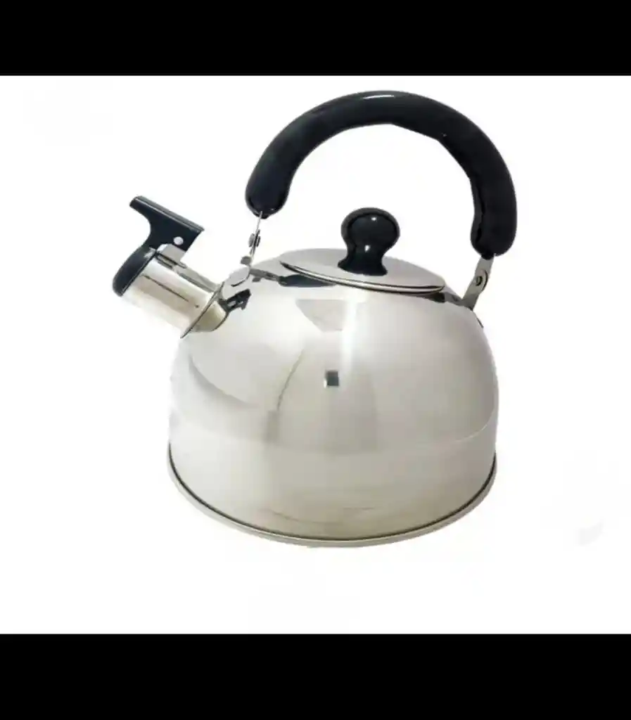 Tetera 2.5 Litros Acero Inoxidable Con Silbato Plateada 18/10 Hervidor De Agua