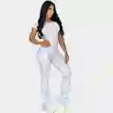 Enterizo Push Up Bota Campana Blanco