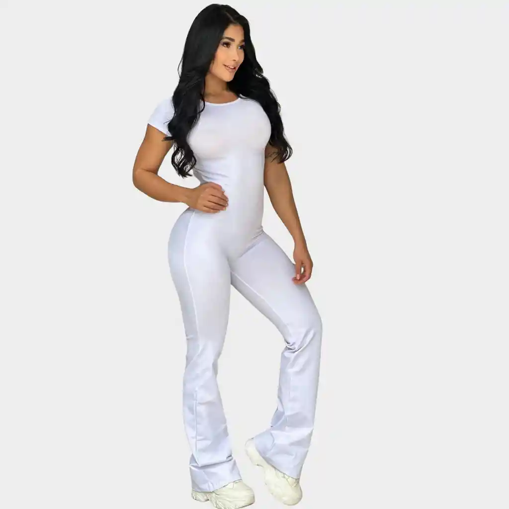 Enterizo Push Up Bota Campana Blanco