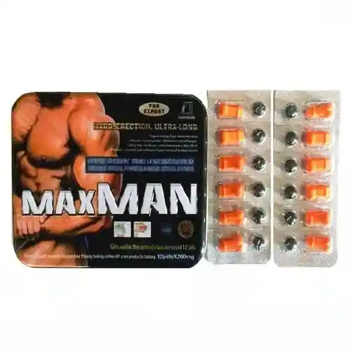 Max Man: Potenciador Y Retardante Masculino Natural X12 Cápsulas