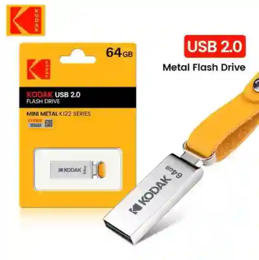 Usb Kodak Flash Drive 2.0, 64 Gb, Mini Metal K122 Series, Llave De Coche