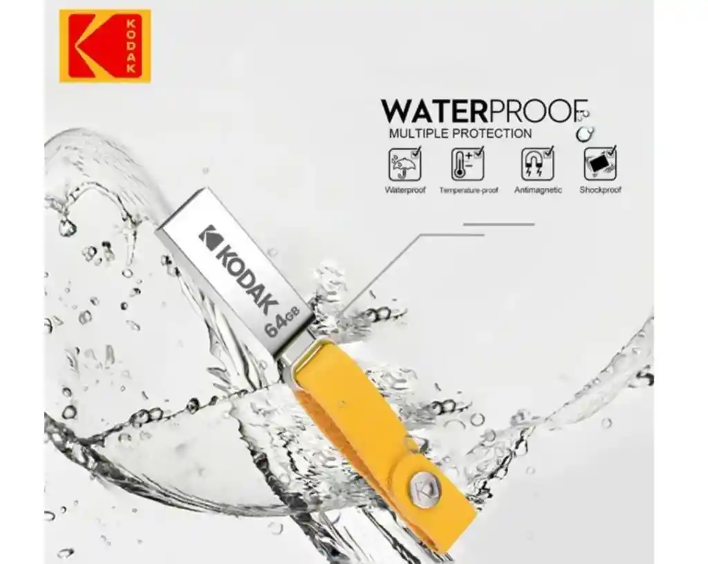Usb Kodak Flash Drive 2.0, 64 Gb, Mini Metal K122 Series, Llave De Coche