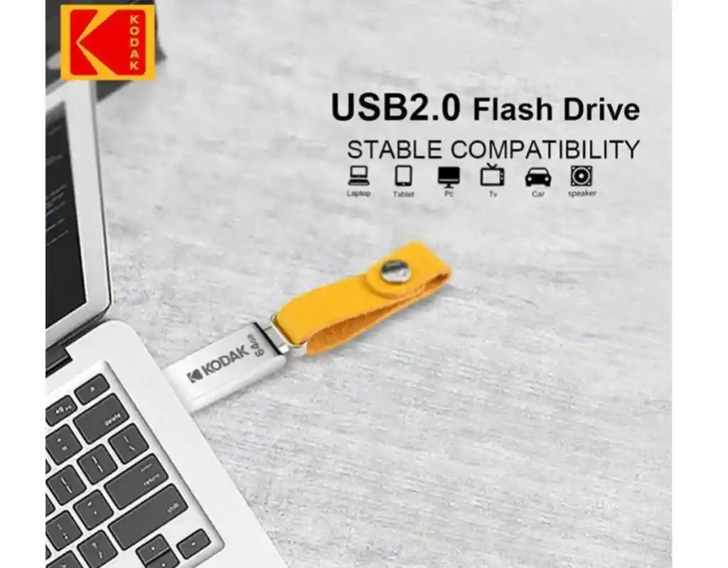 Usb Kodak Flash Drive 2.0, 64 Gb, Mini Metal K122 Series, Llave De Coche