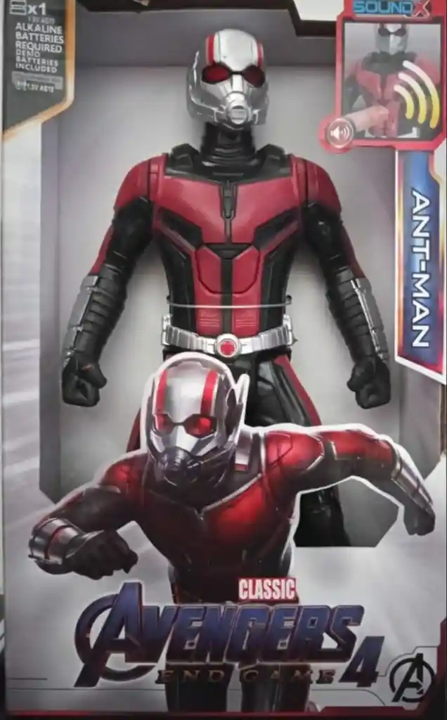 Muñeco Figura Acción Super Héroe Avengers Ant Man / Luz Y Sonido/ 30 Cm Heroe Vengadores