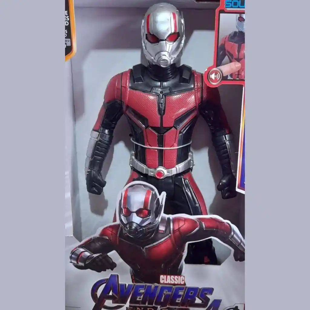 Muñeco Figura Acción Super Héroe Avengers Ant Man / Luz Y Sonido/ 30 Cm Heroe Vengadores
