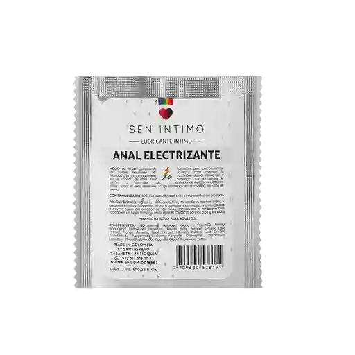 Lubricante Anal Electrizante 30ml Sen Intimo | Confort Y Placer
