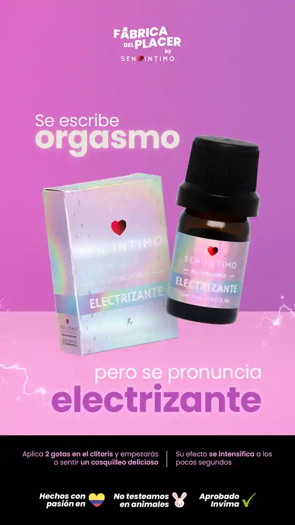 Lubricante Multiorgasmos Electrizante 5ml Sen Intimo- ¡el Vibrador Líquido Que Enciende Tu Placer!