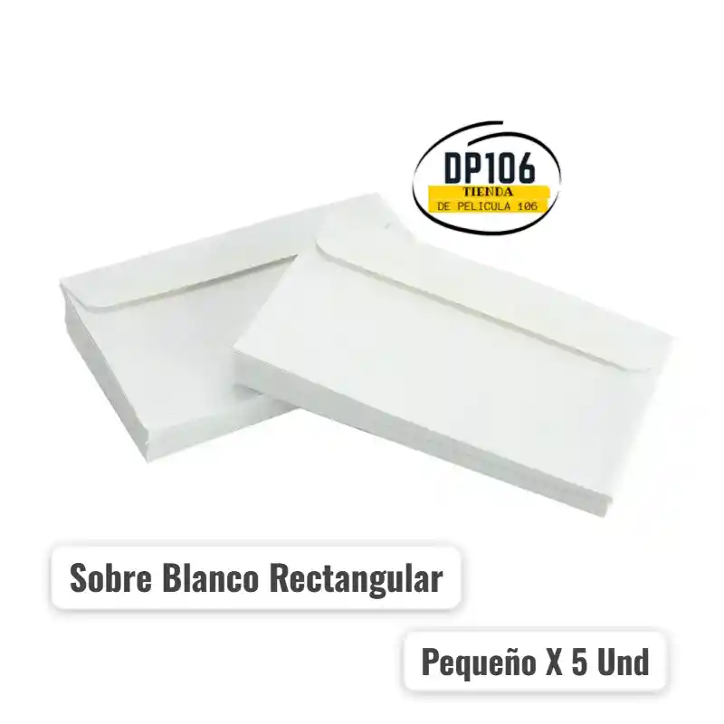 Sobre Blanco Rectangular Pequeño X 5 Und