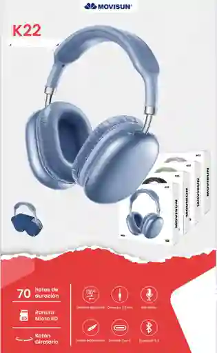 Diadema Bluetooth K22 Azul
