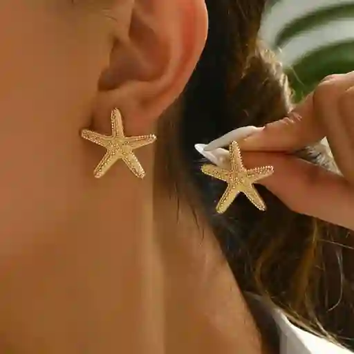Aretes Estrella De Mar Dorados