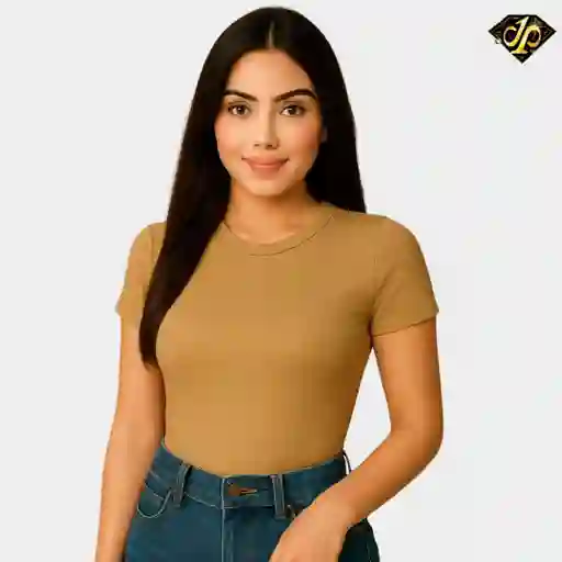 Body Basico Manga Corta Camel